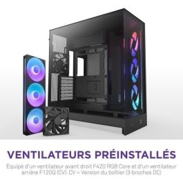 NZXT AAAUF41860 H9 Flow RGB - Caja de torre media, doble cámara, ventiladores RGB incluidos, negro