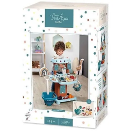 Ecoiffier Puesto de Mercado Eco-Responsable Vert Azur Juguete para Niños a Partir de 18 Meses con Accesorios y Balanza Fabricado en Francia