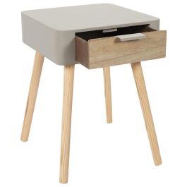 Home Deco Factory Mesita De Noche Con Cajón Essentiel Marrón Topo 35x40 cm h.48 cm