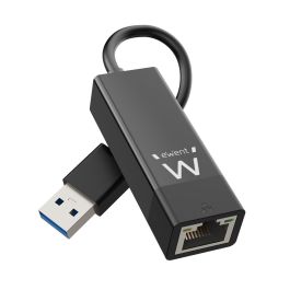 Ewent Adaptador USB 3.2 a RJ45 Gigabit EW1017 - Hasta 1000 Mbps, Conexión LAN para PC/Portátil