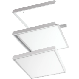 BX3 LIGHT Marco de Instalación Superficie para Panel LED 600x600 mm BX3-M-P-600600 - Aluminio, Blanco