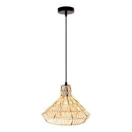 Lámpara Colgante Decorativa Alec, Ratán Natural Beige con Cable Negro, Estilo Mediterráneo para Luz Ambiental Exótica - SKD-P-2006 Precio: 36.49999969. SKU: B19427CANA