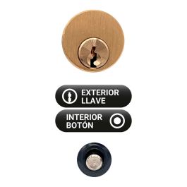 Micel CRR12 Cerrojo de Sobreponer para Puerta, Cilindro 50mm, Placa 86mm, Accionamiento Botón/Llave, Acero Gris