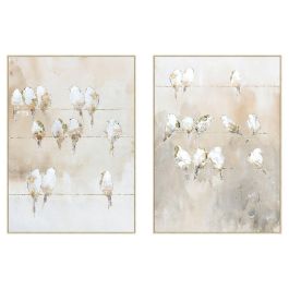 Cuadro Home ESPRIT Blanco Beige Gris Dorado Pájaros Escandinavo 103 x 4,5 x 143 cm (2 Unidades) Precio: 184.50000019. SKU: B1D9ADWVHQ