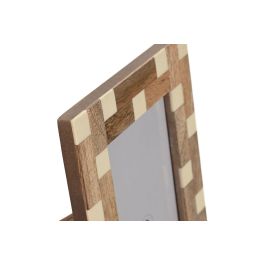 DKD Home Decor Marco de Fotos Urban 10x15 cm Resina y Madera de Mango Natural Blanco 1.8 x 20 x 15 cm