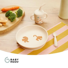 Babymoov BBM3661276192829 Set de Comida para Bebé Como un Adulto en Silicona para 9+ Meses