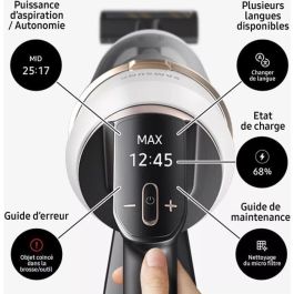 Samsung VS20B95B43N Aspiradora Vertical Bespoke Jet Plus con Estación de Limpieza, 210 AW de Potencia y 2 Baterías
