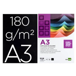 Liderpapel Cartulina A3 180g/m2 Negro Paquete de 100 Hojas Precio: 27.50000033. SKU: B1H995K8MC