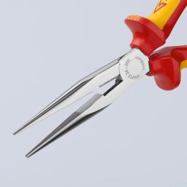 Knipex 2616200sb Alicates de boca de cigüeña recto 200 x 56 x 19 mm, cromado, mangos aislados, filos de corte Knipex 2616200sb Alicates de boca de cigüeña recto 200 x 56 x 19 mm, cromado, mangos aislados, filos de corte