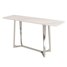 DKD Home Decor Marmol crome Consola Moderno Plateado Blanco Acero Mármol 150 x 45 x 80 cm