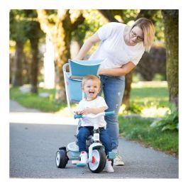 Smoby Triciclo Baby Balade Plus Azul Evolutivo con Asa Parental, Ruedas Silenciosas y Parasol 360°