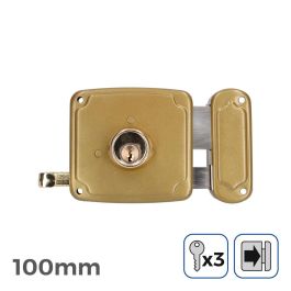 Edm Cerradura derecha 100mm acero, 3 llaves incluidas Edm Cerradura derecha 100mm acero, 3 llaves incluidas