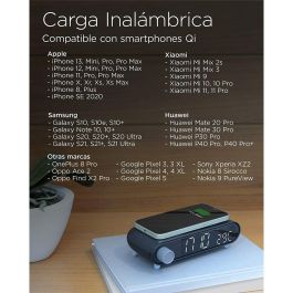 Reloj Despertador con Cargador Inalámbrico KSIX Retro Blanco 10 W