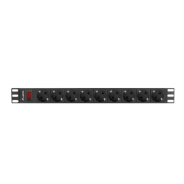 LANBERG PDU-09F-0300-BK Unidad de Distribución de Energía PDU Básico 9 Salidas AC Tipo F Montaje Horizontal 1U Negro Gris 3m 16A 250V Precio: 24.50000014. SKU: B18L7G6862