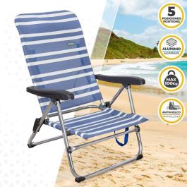 Silla playa aluminio plegable mykonos 5 posiciones 61x50x85 cm con asa. Silla playa aluminio plegable mykonos 5 posiciones 61x50x85 cm con asa.