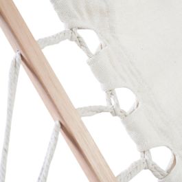 Outfit Hamaca de Polialgodón Blanca con Flecos 200x80 cm y Barra de Madera