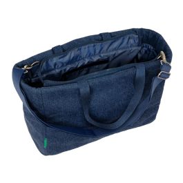 Bolso Benetton Denim Azul 40 x 31 x 17 cm