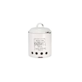 DKD Home Decor Bote de Cocina Decorativo para Almacenamiento de Cebollas, Recipiente de Dolomite Blanco 14x14x20 cm