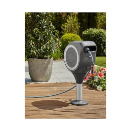 Gardena 18607-20 Caja Manguera Terrassen-Schlauchbox RollUp S (Blanco) 15 m Negro Manguera Flexible Resistente a Heladas Boquilla Incluida