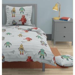 Juego de edredón ROUPILLON Vintage Toys - 2 piezas - 140 x 200 - 100% algodón - Gris claro Precio: 32.49999984. SKU: B19W9NBQJK