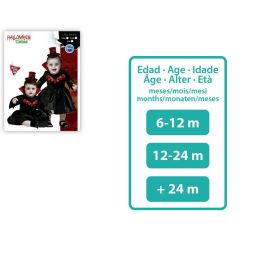 Disfraz Vampiresa Bebé Vestido Negro Con Golas Y Sombrero Mini 24 Meses Halloween Polyester Mujer