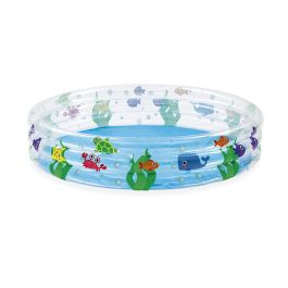 Bestway Piscina Hinchable Infantil 3 Aros Transparente Vida Marina 152x30 cm +2 Años Jardin 51004