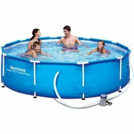 Bestway Piscina Estructura Pro Acero Redonda Azul 305x76cm con Filtro Cartucho I (58093)