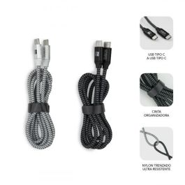 Subblim Pack 2 Cables Usb Tipo Usb-C A Usb-C 1 M Black/Silver