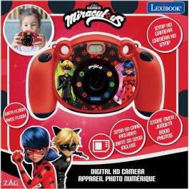 LEXIBOOK Cámara Digital Prodigiosa Ladybug Pantalla LCD 2" HD 1920x1080 Tarjeta SD 32GB Batería 400mAh Cable USB-C