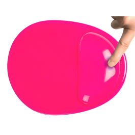 Q-connect Alfombrilla para Ratón con Reposamuñecas de Gel, PVC, Color Rosa, 210x245x20 mm