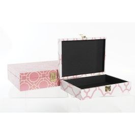 Caja Sixties DKD Home Decor Naranja Blanco 21 x 8 x 29 cm Set de 2