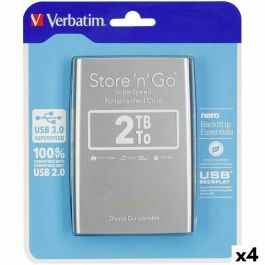 Disco Duro Externo Verbatim STORE 'N' GO Negro Plateado HDD 2 TB (4 Unidades)