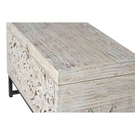 Giner y Colomer Baúl de Madera de Mango con Patas Metálicas Blanco Envejecido