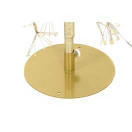 DKD Home Decor Árbol de Navidad Moderno con Luces LED Integradas Cálidas, Diseño Elegante Dorado Metálico, Para Decoración del Hogar, 180 cm Alto