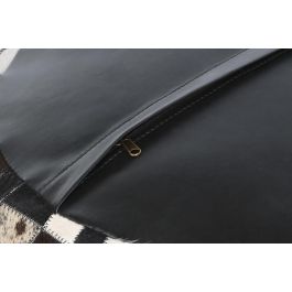 DKD Home Decor Cojin Suelo Colonial Marron Oscuro Crema Piel 48 x 35 x 48 cm