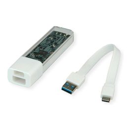 ROLINE 14.02.5062 Hub USB 3.2 Gen 1 Tipo A+C, 4 Puertos, Blanco, 5000 Mbit/s