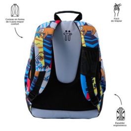 Totto Mochila Rayol Lazel MA04ECO002-2416N-6YB, Escolar, 33x44x13.5 cm, 19.6L, Lona RPET, Estampado