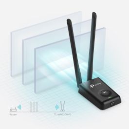 TP-Link TL-WN8200ND Adaptador WiFi USB 300Mbps Alta Potencia, Largo Alcance con Doble Antena 5dBi y Cable Extensión