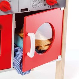 Cocina de madera roja con 10 accesorios 85,5x30x60 cm Cocina de madera roja con 10 accesorios 85,5x30x60 cm