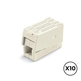 Wago Conector rápido en línea 3 vías, 2 rígidos + 1 rígido/semirrígido/flexible, ø máximo 2,5 mm², blanco, 10 uds Precio: 5.79000004. SKU: B12FQ9HTX5