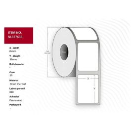 Capture Etiqueta Térmica Directa 76x38mm Blanca Permanente Núcleo 25mm Premium, 810 Etiquetas/Rollo, 4 Rollos/Caja, Black Mark Precio: 82.49999978. SKU: B192LGCE74