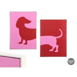 Giftdecor Cuadro Perro Surtidos 50x70 cm - Lienzo y Madera MDF con Marco Blanco - Colores Rojo o Rosa (4 Unidades) Precio: 56.78999964. SKU: B1HZNJNVFP