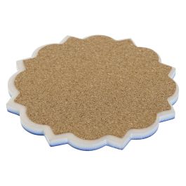 DKD Home Decor Posavasos Mediterráneo Diseño Azulejos Dolomite y Corcho Multicolor 10.8x10.8x0.7 cm Pack 72 Unidades Surtido Aleatorio
