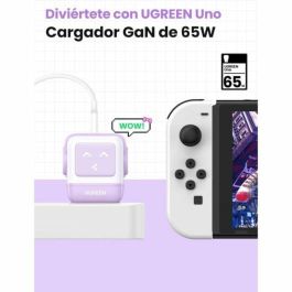 UGREEN Uno RG Cargador Rápido GaN 65W de 3 Puertos para Portátil y Teléfono, Interior, Rosa/Púrpura