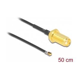 DeLOCK Cable Antena SMA Hembra a MHF 4L LK Macho 1.37, 50cm, 50 Ohm, Negro