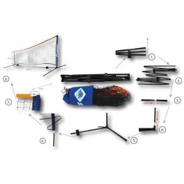 Schildkröt Fun Sports SCH4000885709865 - Mochila de Tenis para 2 Raquetas, Fundas, 2 Pelotas Espuma Ø7mm, Red Autoportante 75x300 cm y 6 Conos