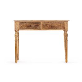 Mesa de Recibidor con 2 Cajones en Madera Mango, Marrón - Giftdecor 98x77x42 cm Mesa de Recibidor con 2 Cajones en Madera Mango, Marrón - Giftdecor 98x77x42 cm