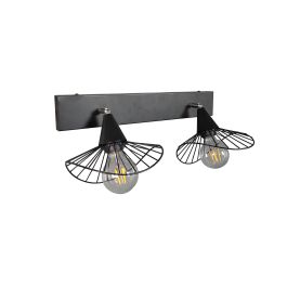 DKD Home Decor Lámpara Aplique de Pared Urban de Metal Negro, 50x16x21cm, E27 para 2 Bombillas, 50W 220V (Pack de 4) Precio: 78.9525. SKU: B1HWYVE26E