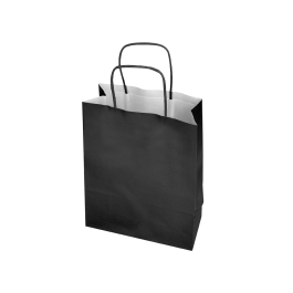 Q-connect Bolsa papel celulosa negro M con asa retorcida 270x370x120 mm