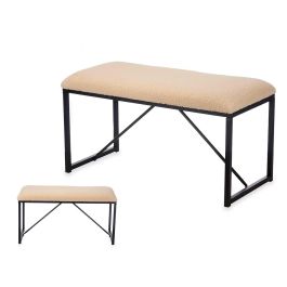 Banco Borreguito Beige Giftdecor 81x42x38 cm - Metal y Tela Banco Borreguito Beige Giftdecor 81x42x38 cm - Metal y Tela